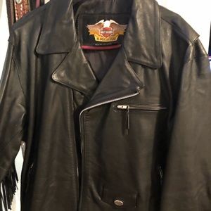 Harley Davidson fringe leather jacket size large